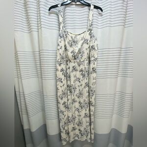 As U Wish Cream and Black Floral Maxi Dress